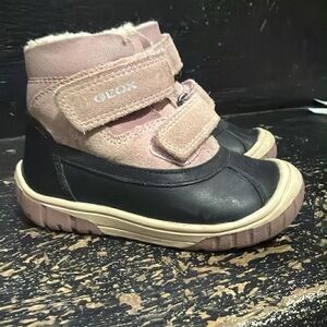 Geox Kids Pink and Black Boots